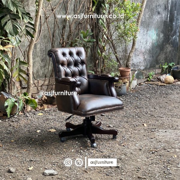 Kursi Kerja Jati Putar Kantor Direktur Klasik Mewah