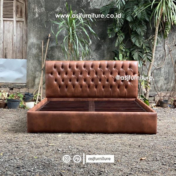 Dipan Tidur Mewah Modern Jati Sofa Sandaran Klasik