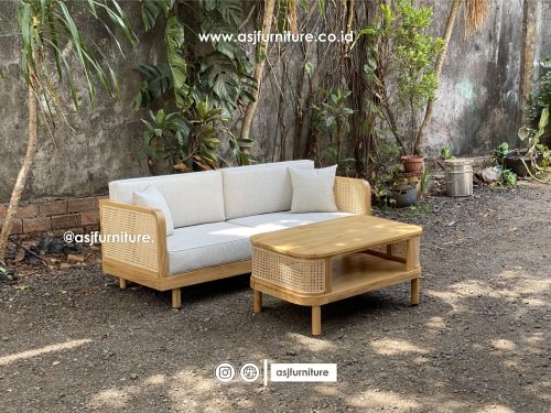 Kursi Sofa Set Jati Rotan Japandi Modern Minimalis Kursi Sofa Set Jati Rotan Japandi Modern Minimalis