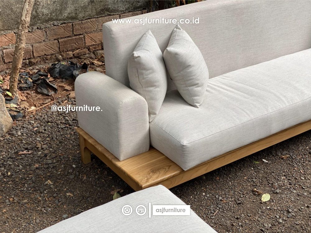 Kursi Sofa Tamu Sudut Jati Japandi Modern Minimalis