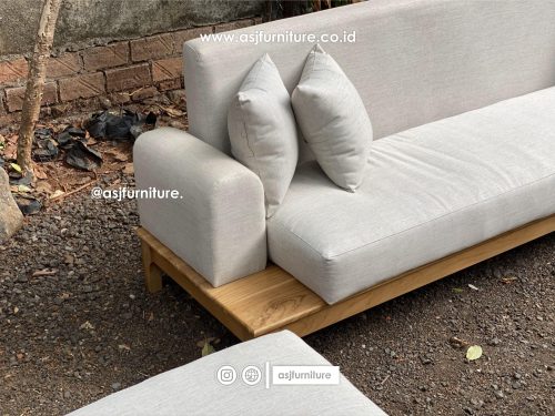 Kursi Sofa Tamu Sudut Jati Japandi Modern Minimalis