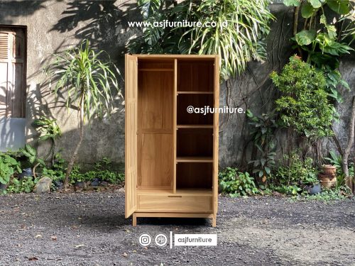 Lemari Pakaian Jati Natural 2 Pintu Modern Minimalis Lemari Pakaian Jati Natural 2 Pintu Modern Minimalis