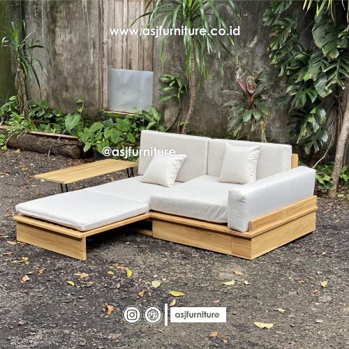 Sofa Bed Jati Natural Modern Minimalis