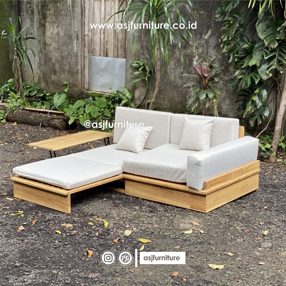 Sofa Bed Jati Natural Modern Minimalis