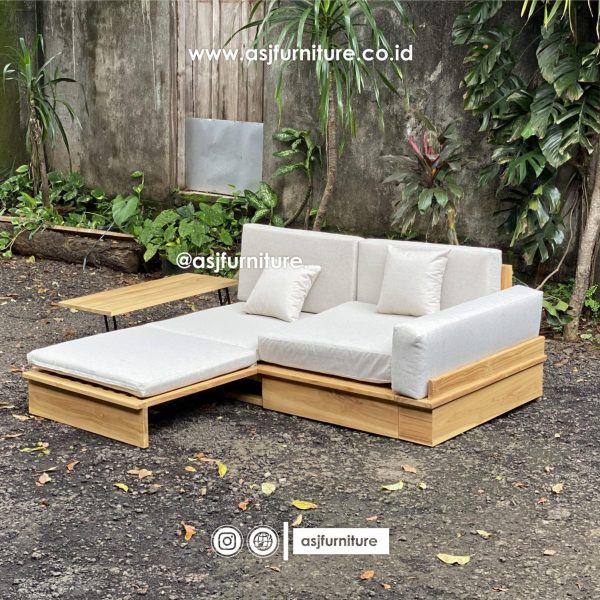 Sofa Bed Jati Natural Modern Minimalis