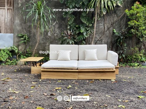 Sofa Bed Jati Natural Modern Minimalis