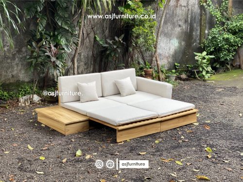 Sofa Bed Jati Natural Modern Minimalis