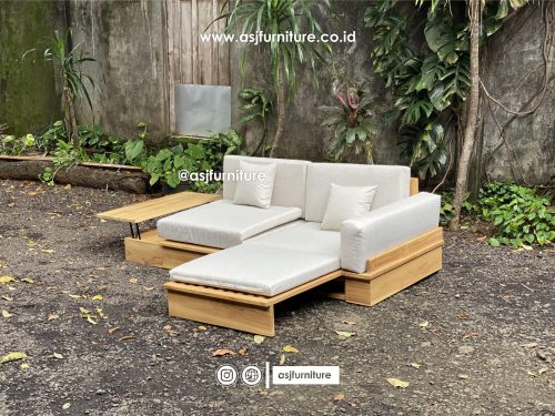 Sofa Bed Jati Natural Modern Minimalis