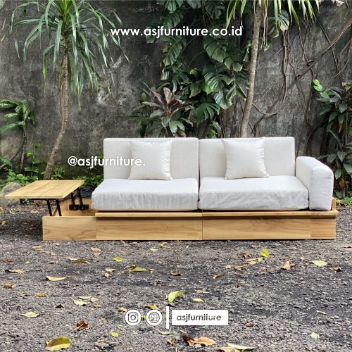 Sofa Bed Jati Natural Modern Minimalis