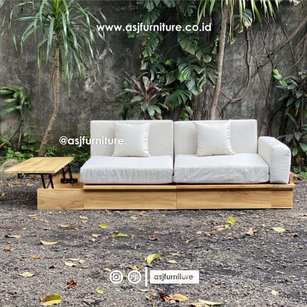 Sofa Bed Jati Natural Modern Minimalis