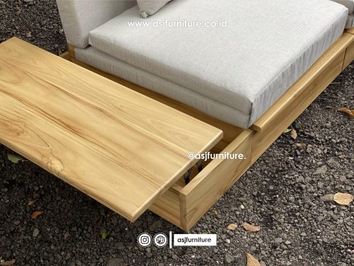 Sofa Bed Jati Natural Modern Minimalis