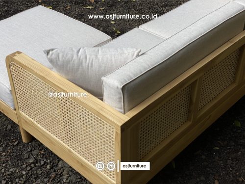 Kursi Jati Rotan Leter L Dudukan Sofa Minimalis Modern Kursi Jati Rotan Leter L Dudukan Sofa Minimalis Modern
