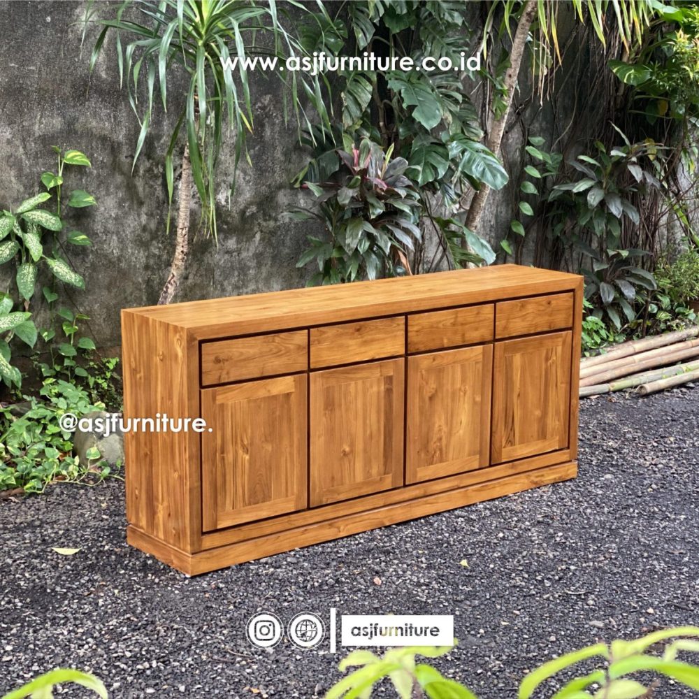 Bufet Jati 4 Laci 4 Pintu Klasik Minimalis