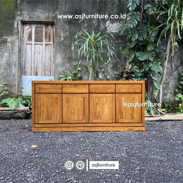 Bufet Jati 4 Laci 4 Pintu Klasik Minimalis