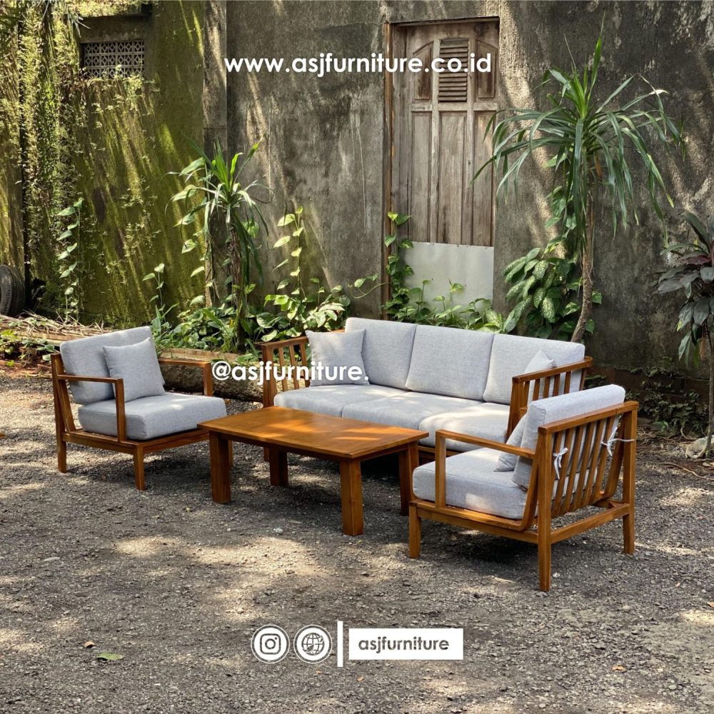 Sofa Set Jati Outdoor Klasik Modern Minimalis
