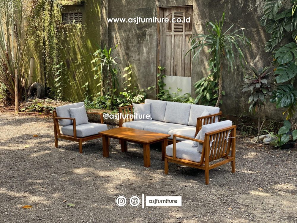 Sofa Set Jati Outdoor Klasik Modern Minimalis