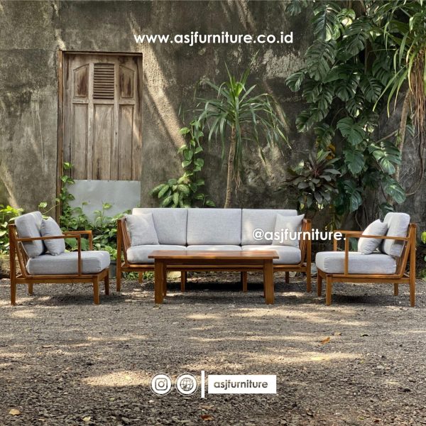 Sofa Set Jati Outdoor Klasik Modern Minimalis