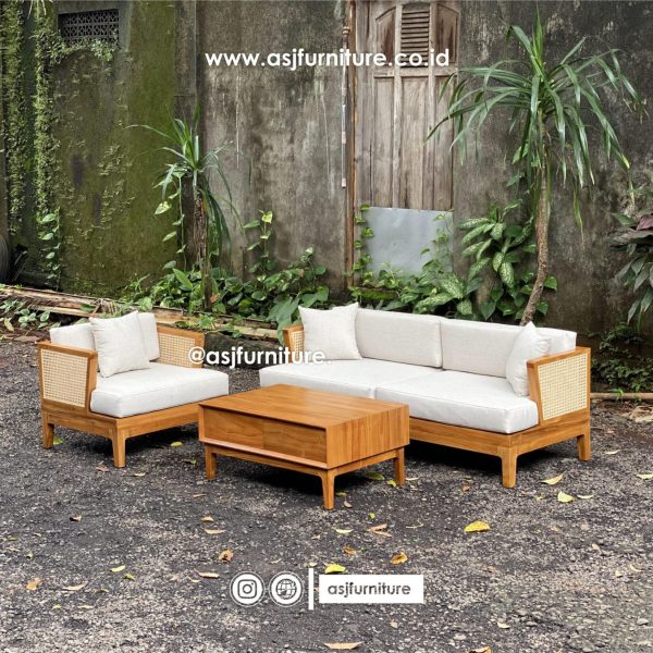 Kursi Sofa Jati Rotan 31 Seater Meja Klasik Minimalis
