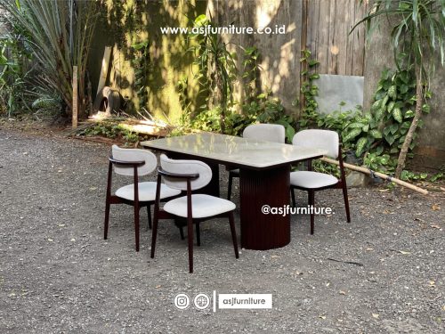 Set Meja Makan Marmer 4 Kursi Sofa Jati Modern Mewah Set Meja Makan Marmer 4 Kursi Sofa Jati Modern Mewah