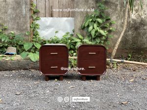 Nakas Jati Modern 2 Laci Minimalis Mewah