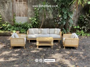 Sofa Tamu Jati Rotan 311 Meja Scandinavian Modern Minimalis