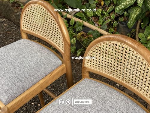 Kursi Bar Scandianvian Jati Rotan Modern Minimalis