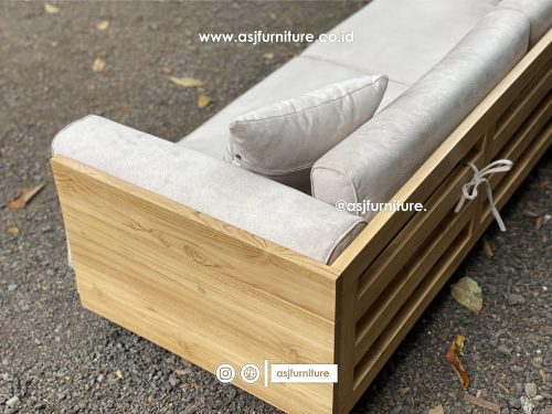 Sofa Japandi Jati 3 Seater Modern Minimalis Sofa Japandi Jati 3 Seater Modern Minimalis
