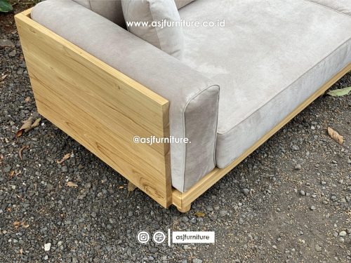 Sofa Japandi Jati 3 Seater Modern Minimalis Sofa Japandi Jati 3 Seater Modern Minimalis