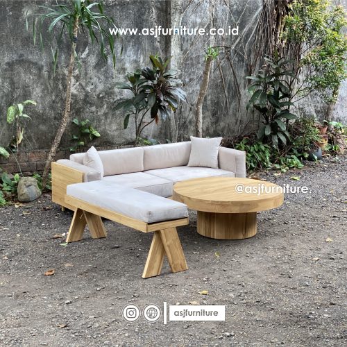Sofa Tamu Set Japandi Jati Modern Minimalis