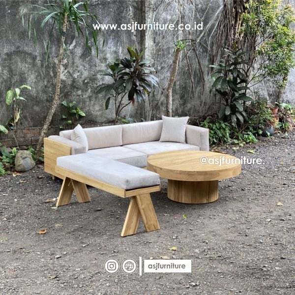 Sofa Tamu Set Japandi Jati Modern Minimalis