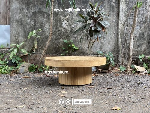 Meja Tamu Japandi Jati Bulat Modern Minimalis Meja Tamu Japandi Jati Bulat Modern Minimalis