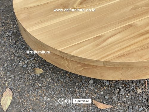Meja Tamu Japandi Jati Bulat Modern Minimalis Meja Tamu Japandi Jati Bulat Modern Minimalis